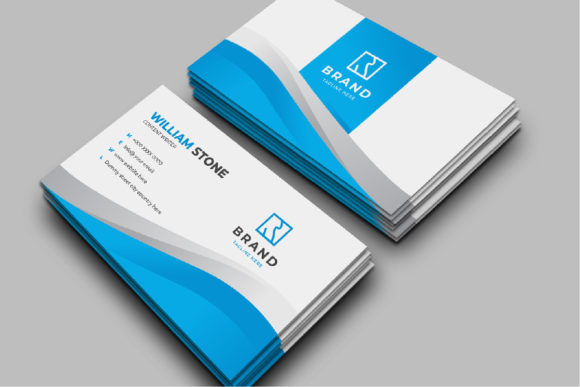 3D Blue Business Card for Modern Branding