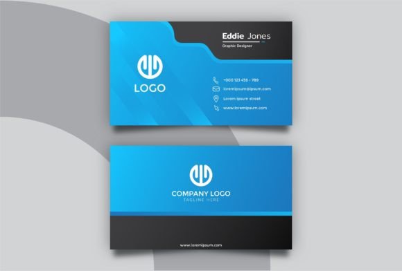 Black Blue Professional Business Card