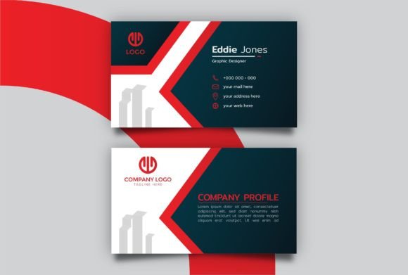 Black Red Real Estate Business Card