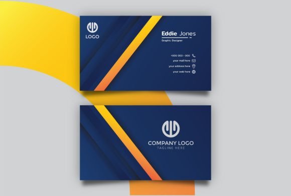 Designing a Professional Business Card with Navy and Orange Color Scheme