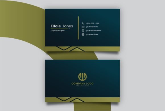 Elegant Dark Green Business Card