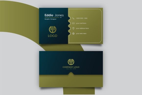 Elegant Modern Dark Green Business Card
