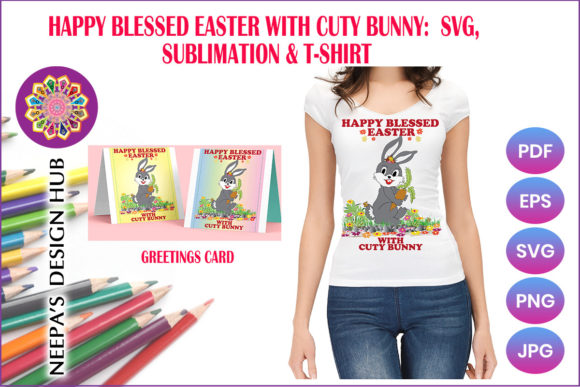 Happy Blessed Easter with Cuty Bunny SVG: A Versatile Design for Creative Projects