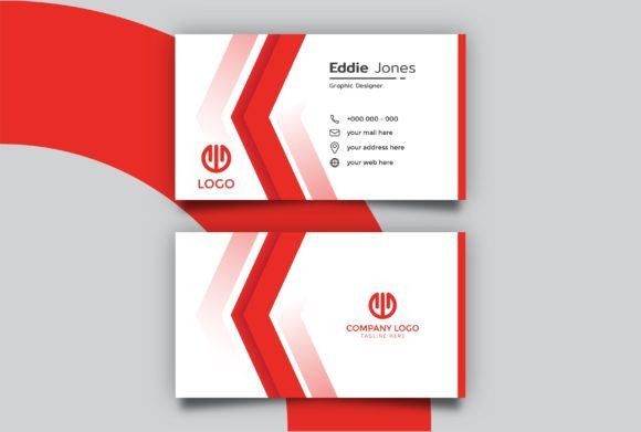 Minimal Red and White Business Card