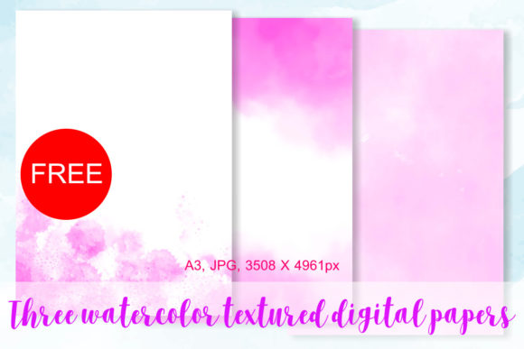 Three Watercolor Textured Digital Papers for Creative Projects