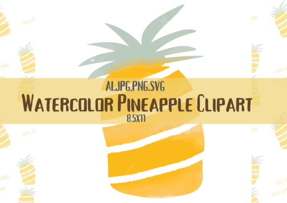 Watercolor Pineapple Clipart for Creative Projects