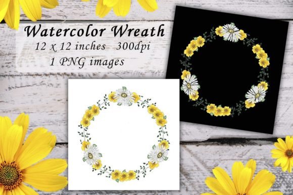 Watercolor Wreath Wild Flowers PNG: A Versatile Design Asset for Creative Projects